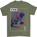 Cannabis Vaporwave Drugs Marijuana Weed Mens T-Shirt 100% Cotton Military Green