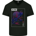 Cannabis Vaporwave Drugs Marijuana Weed Mens V-Neck Cotton T-Shirt Black