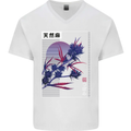 Cannabis Vaporwave Drugs Marijuana Weed Mens V-Neck Cotton T-Shirt White