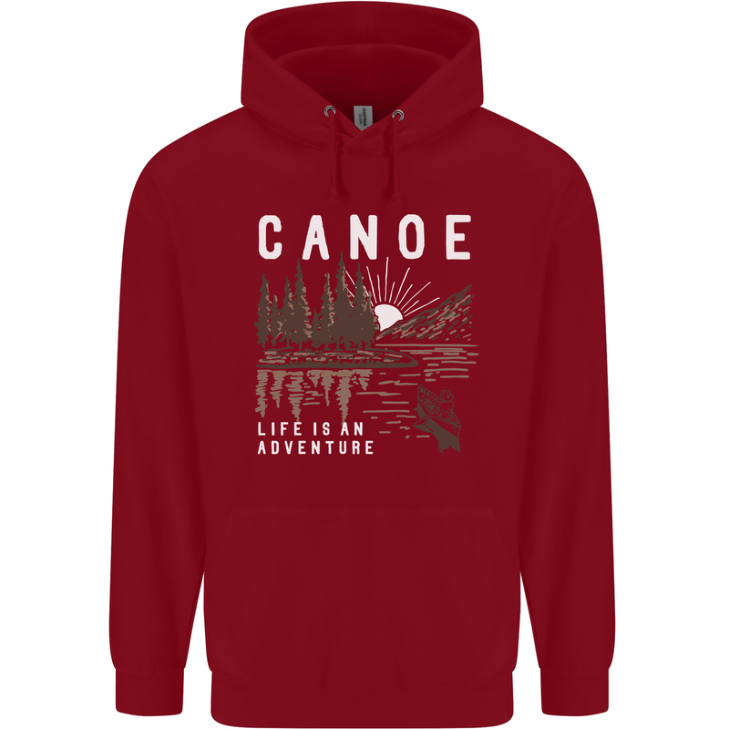 Canoe Adventure Canoeing Kayak Kayaking Childrens Kids Hoodie Red