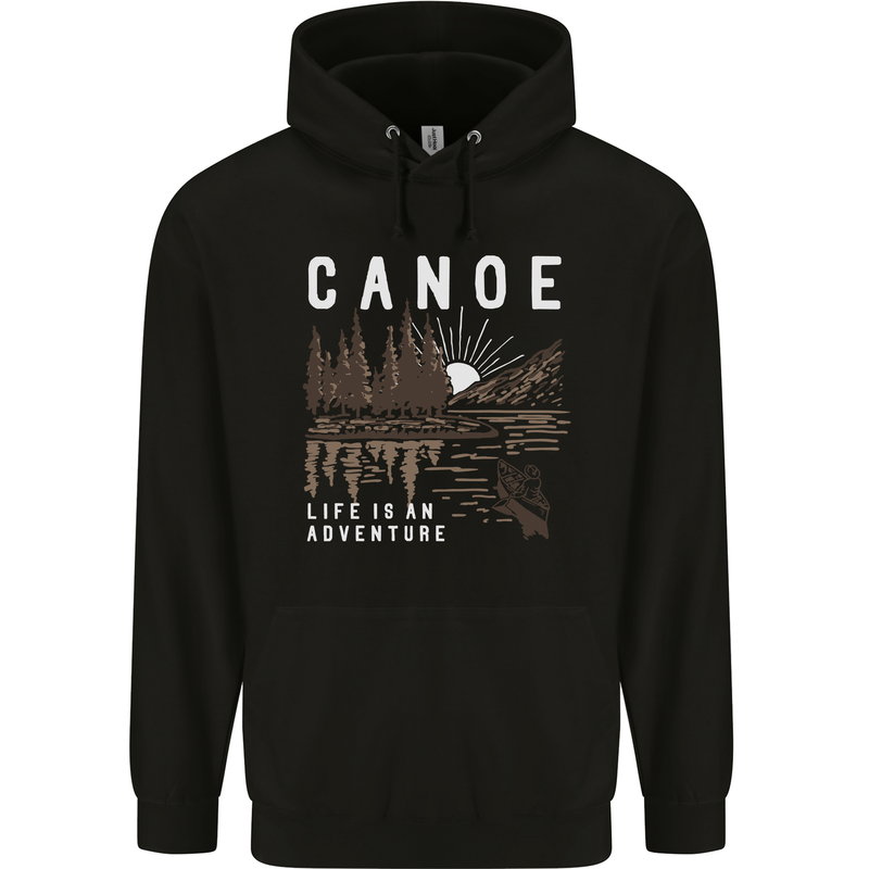 Canoe Adventure Canoeing Kayak Kayaking Mens 80% Cotton Hoodie Black