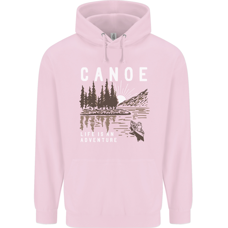 Canoe Adventure Canoeing Kayak Kayaking Mens 80% Cotton Hoodie Light Pink