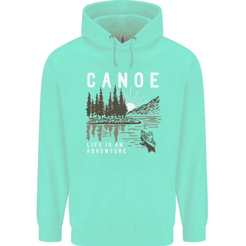 Canoe Adventure Canoeing Kayak Kayaking Mens 80% Cotton Hoodie Peppermint