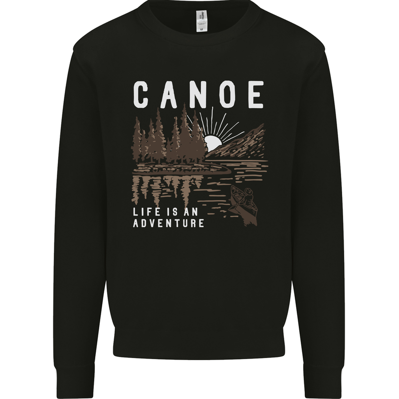 Canoe Adventure Canoeing Kayak Kayaking Mens Sweatshirt Jumper Black