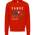 Canoe Adventure Canoeing Kayak Kayaking Mens Sweatshirt Jumper Bright Red