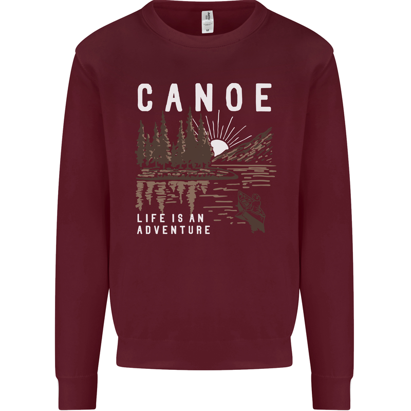 Canoe Adventure Canoeing Kayak Kayaking Mens Sweatshirt Jumper Maroon