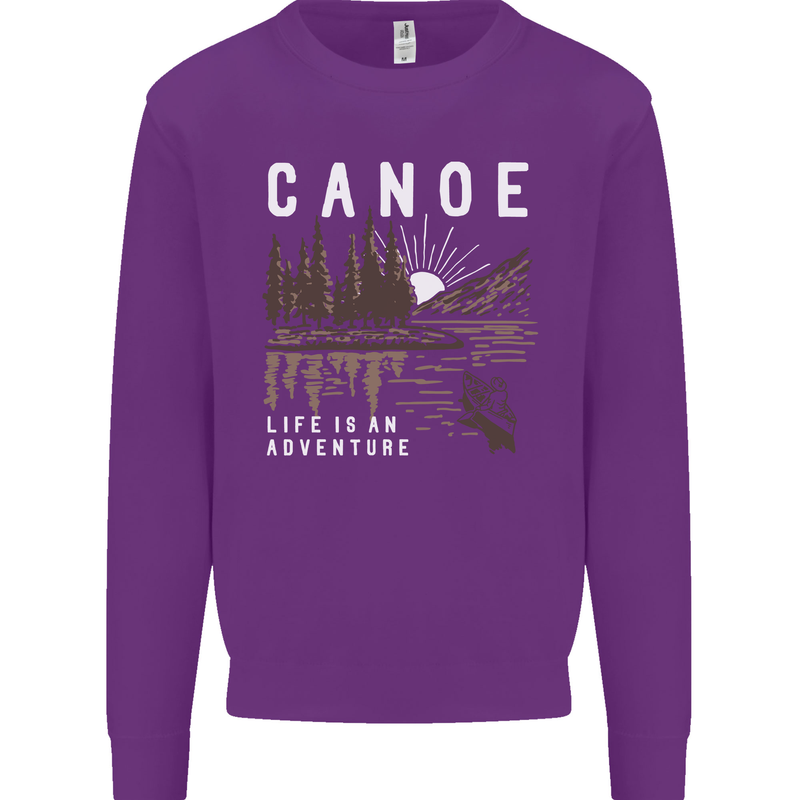 Canoe Adventure Canoeing Kayak Kayaking Mens Sweatshirt Jumper Purple