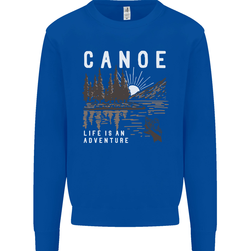 Canoe Adventure Canoeing Kayak Kayaking Mens Sweatshirt Jumper Royal Blue