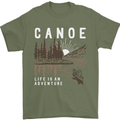 Canoe Adventure Canoeing Kayak Kayaking Mens T-Shirt Cotton Gildan Military Green