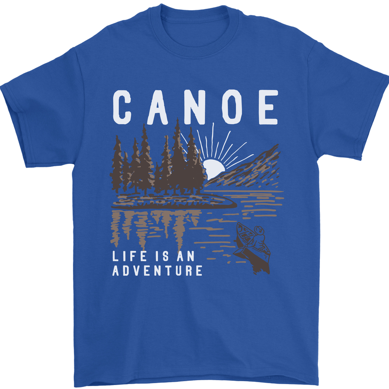 Canoe Adventure Canoeing Kayak Kayaking Mens T-Shirt Cotton Gildan Royal Blue