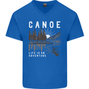 Canoe Adventure Canoeing Kayak Kayaking Mens V-Neck Cotton T-Shirt Royal Blue