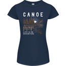 Canoe Adventure Canoeing Kayak Kayaking Womens Petite Cut T-Shirt Navy Blue