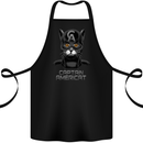 Captain Americat Funny Superhero Cat Cotton Apron 100% Organic Black