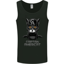 Captain Americat Funny Superhero Cat Mens Vest Tank Top Black