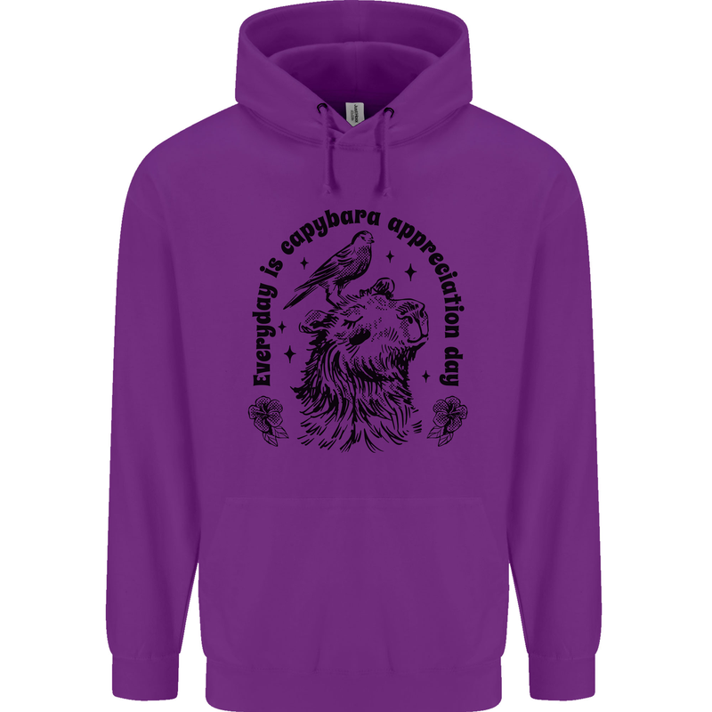 Capybara Appreciation Day Childrens Kids Hoodie Purple