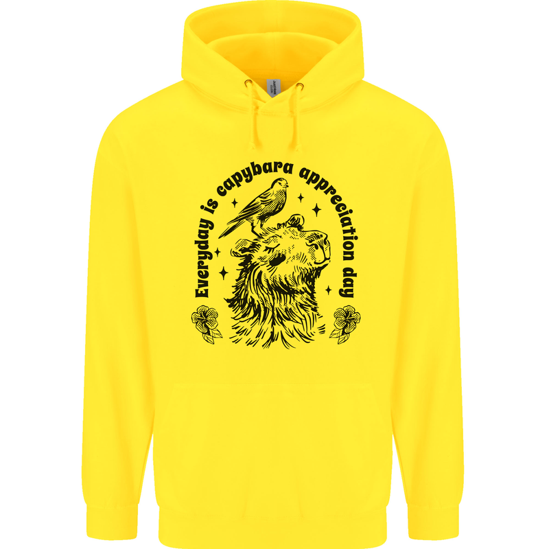 Capybara Appreciation Day Childrens Kids Hoodie Yellow