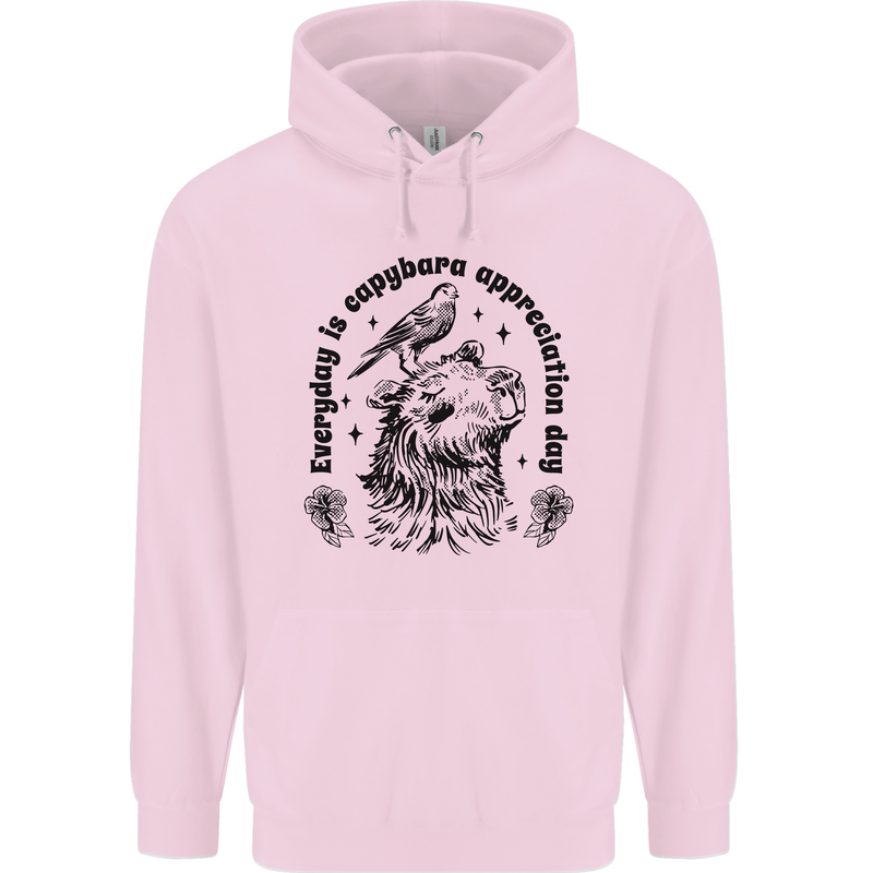 Capybara Appreciation Day Mens 80% Cotton Hoodie Light Pink