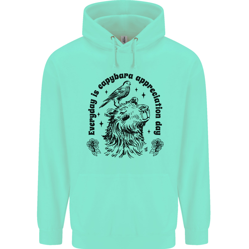 Capybara Appreciation Day Mens 80% Cotton Hoodie Peppermint