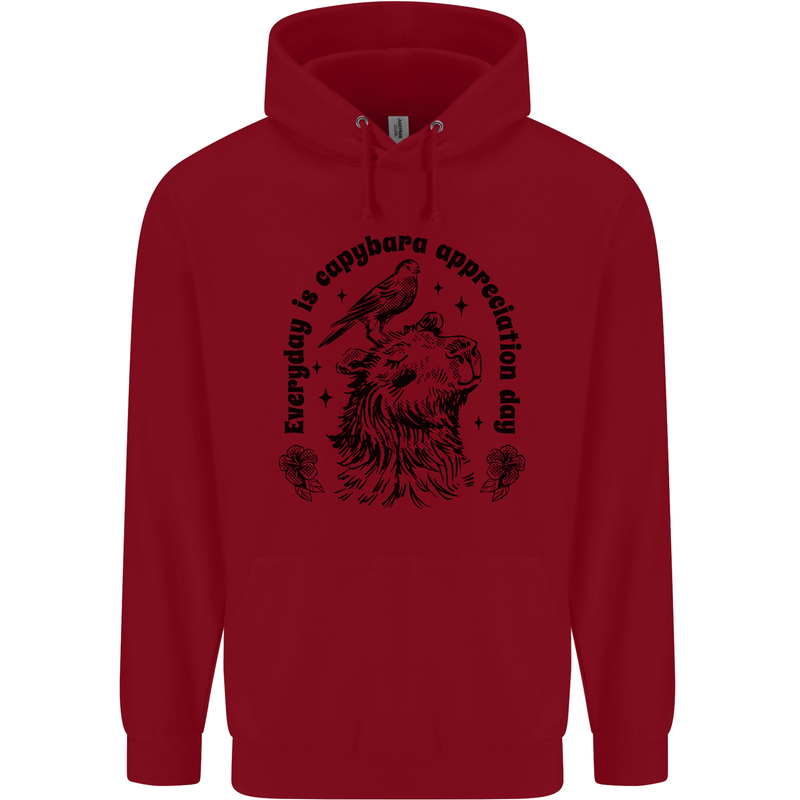 Capybara Appreciation Day Mens 80% Cotton Hoodie Red
