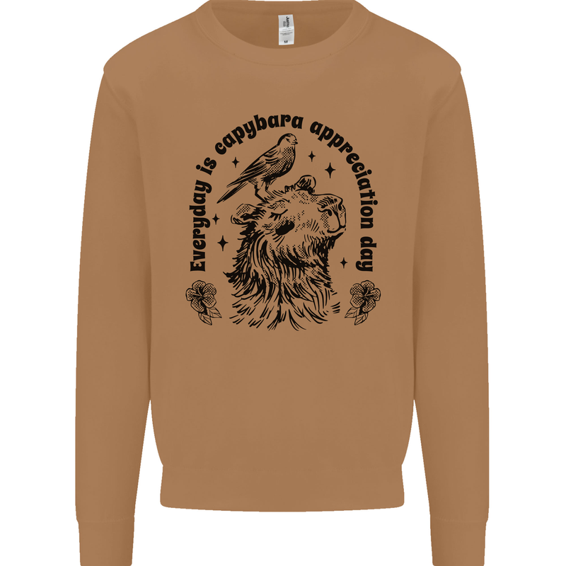 Capybara Appreciation Day Mens Sweatshirt Jumper Caramel Latte