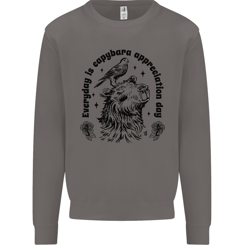 Capybara Appreciation Day Mens Sweatshirt Jumper Charcoal