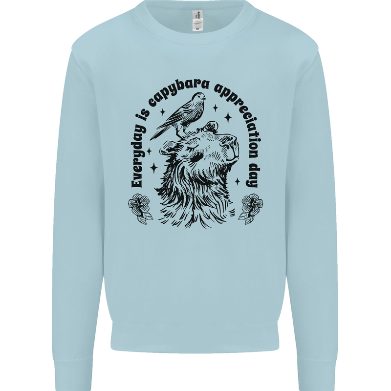 Capybara Appreciation Day Mens Sweatshirt Jumper Light Blue