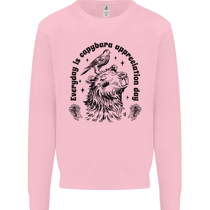 Capybara Appreciation Day Mens Sweatshirt Jumper Light Pink
