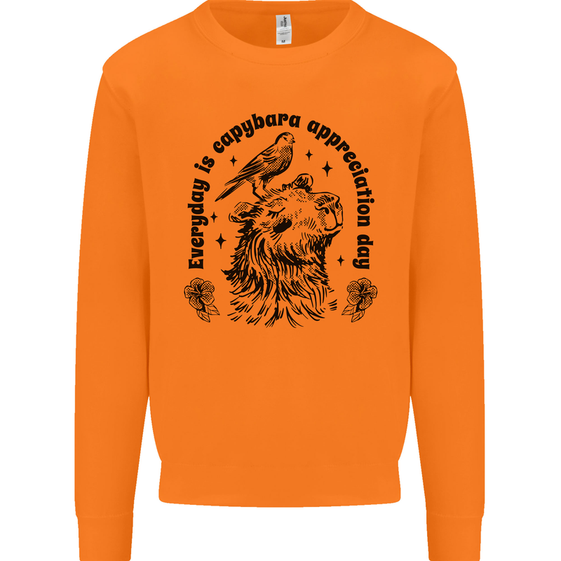 Capybara Appreciation Day Mens Sweatshirt Jumper Orange
