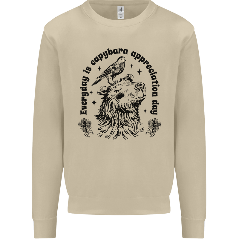 Capybara Appreciation Day Mens Sweatshirt Jumper Sand