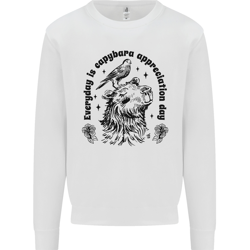 Capybara Appreciation Day Mens Sweatshirt Jumper White