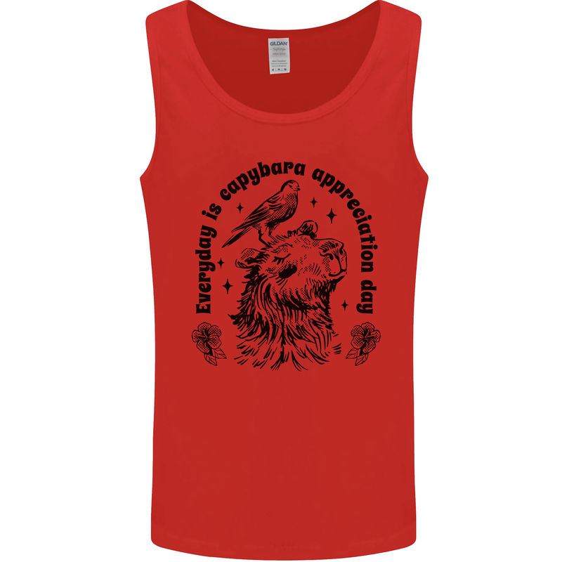 Capybara Appreciation Day Mens Vest Tank Top Red