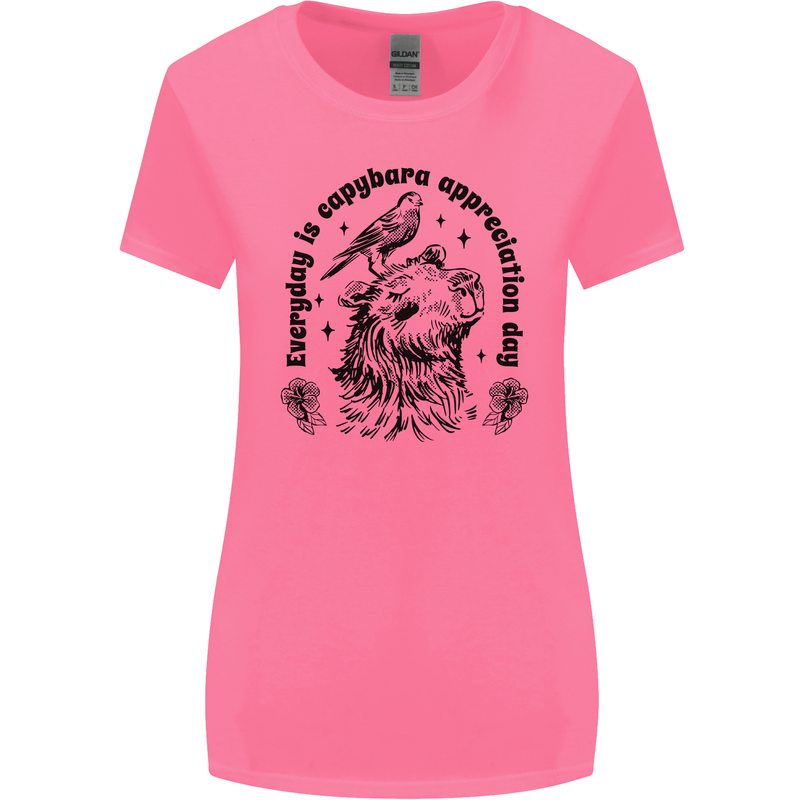 Capybara Appreciation Day Womens Wider Cut T-Shirt Azalea