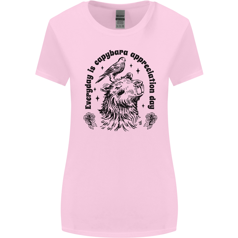 Capybara Appreciation Day Womens Wider Cut T-Shirt Light Pink