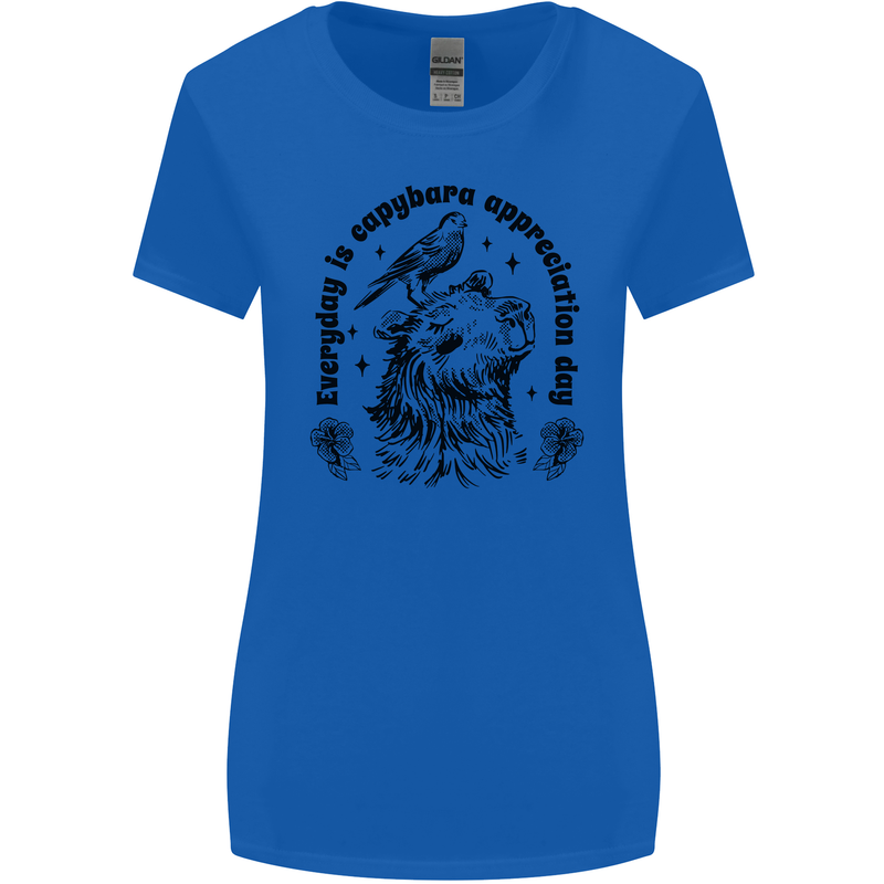 Capybara Appreciation Day Womens Wider Cut T-Shirt Royal Blue