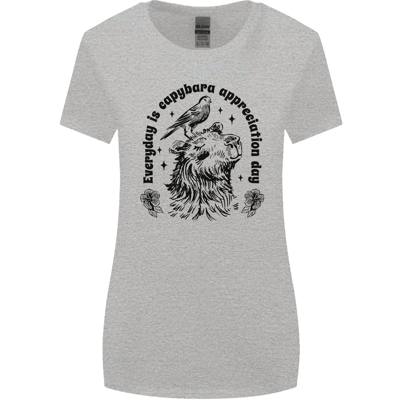 Capybara Appreciation Day Womens Wider Cut T-Shirt Sports Grey
