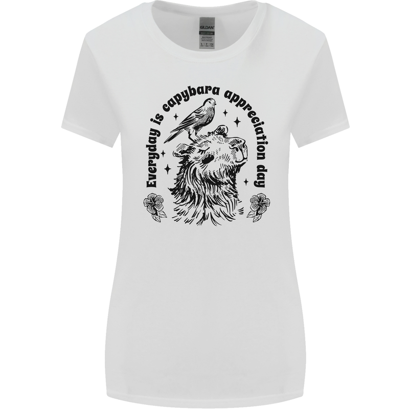 Capybara Appreciation Day Womens Wider Cut T-Shirt White