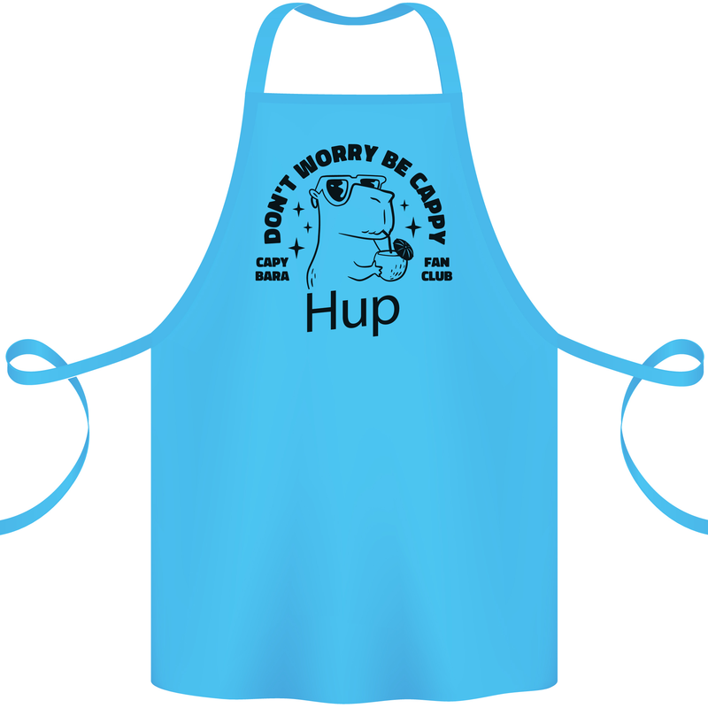 Capybara Be Cappy Funny Cotton Apron 100% Organic Turquoise