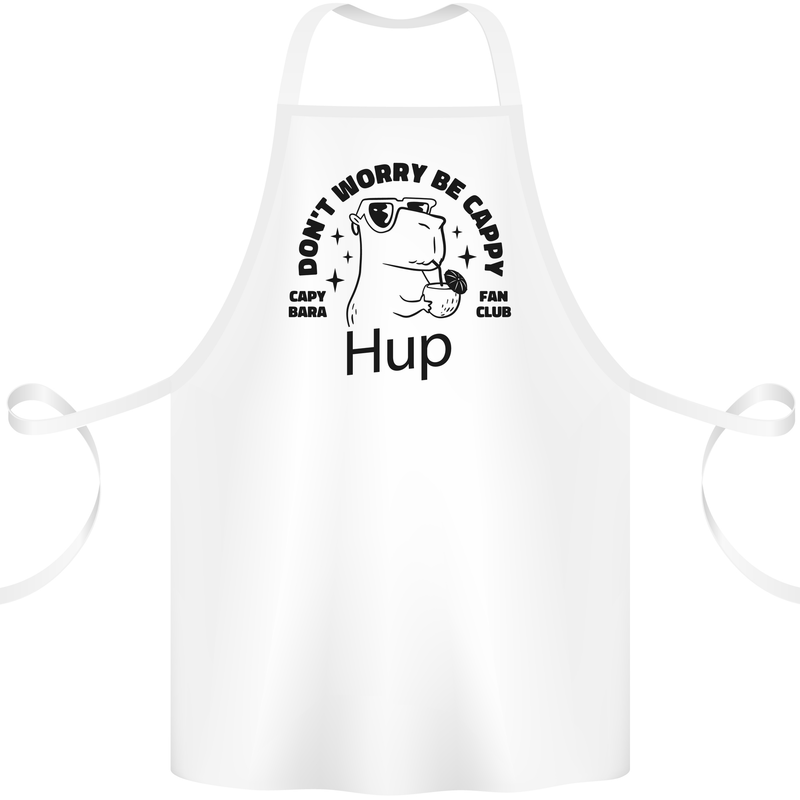 Capybara Be Cappy Funny Cotton Apron 100% Organic White
