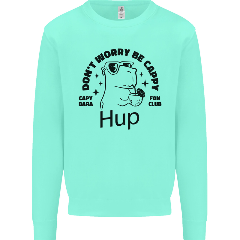 Capybara Be Cappy Funny Kids Sweatshirt Jumper Peppermint