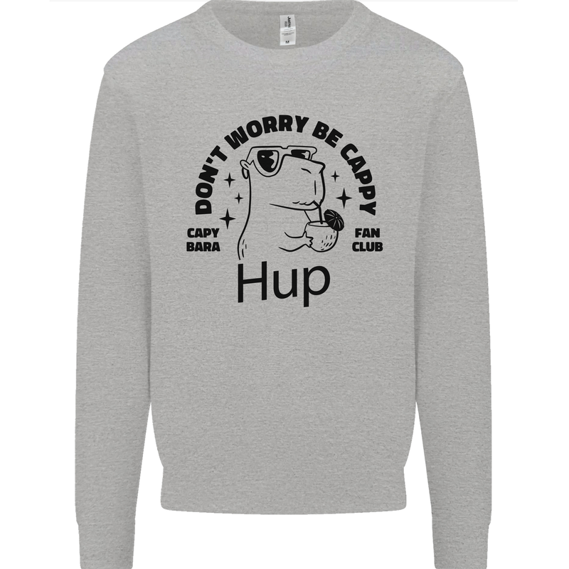 Capybara Be Cappy Funny Kids Sweatshirt Jumper Sports Grey