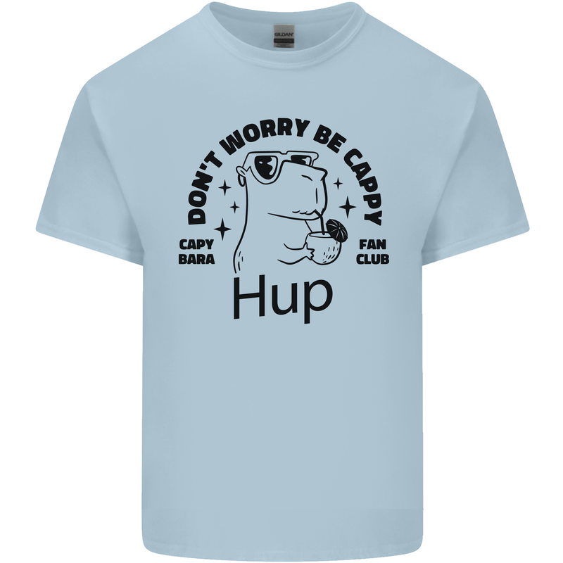 Capybara Be Cappy Funny Mens Cotton T-Shirt Tee Top Light Blue