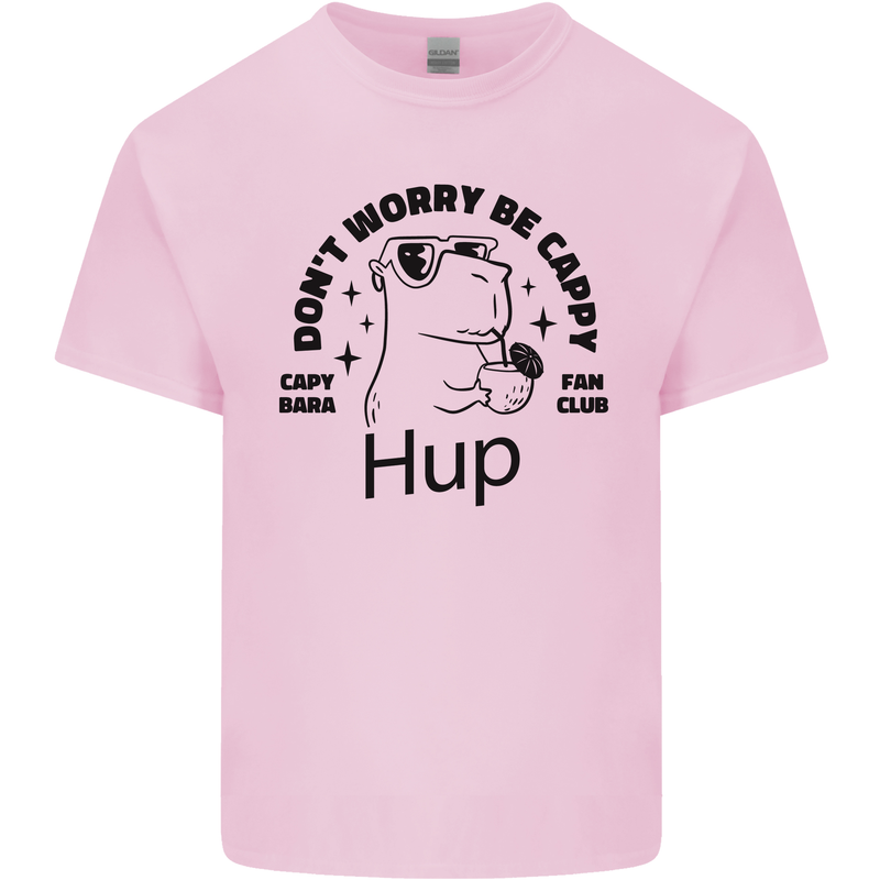 Capybara Be Cappy Funny Mens Cotton T-Shirt Tee Top Light Pink