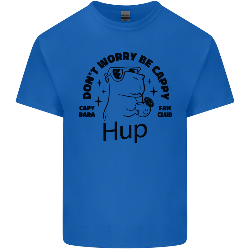 Capybara Be Cappy Funny Mens Cotton T-Shirt Tee Top Royal Blue