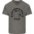 Capybara Be Cappy Funny Mens V-Neck Cotton T-Shirt Charcoal