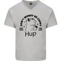 Capybara Be Cappy Funny Mens V-Neck Cotton T-Shirt Sports Grey