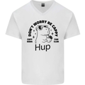 Capybara Be Cappy Funny Mens V-Neck Cotton T-Shirt White