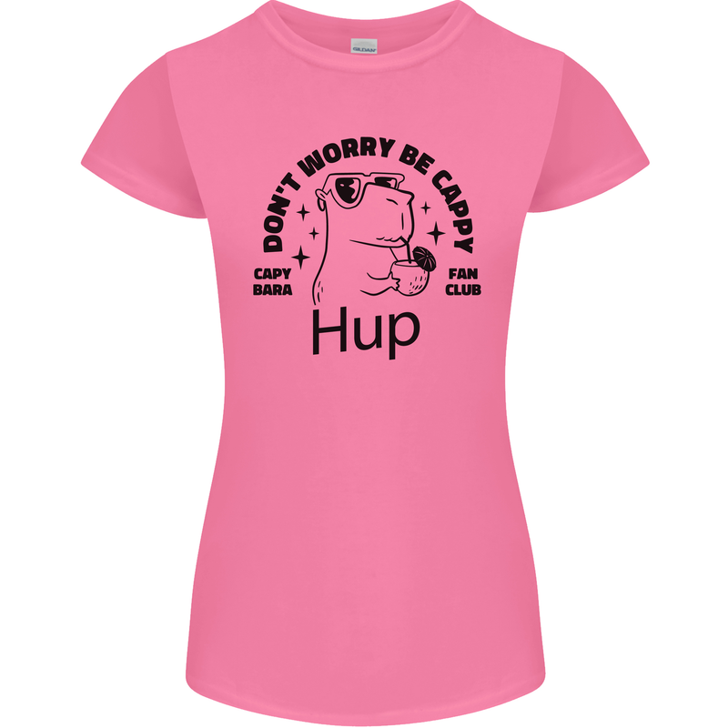 Capybara Be Cappy Funny Womens Petite Cut T-Shirt Azalea