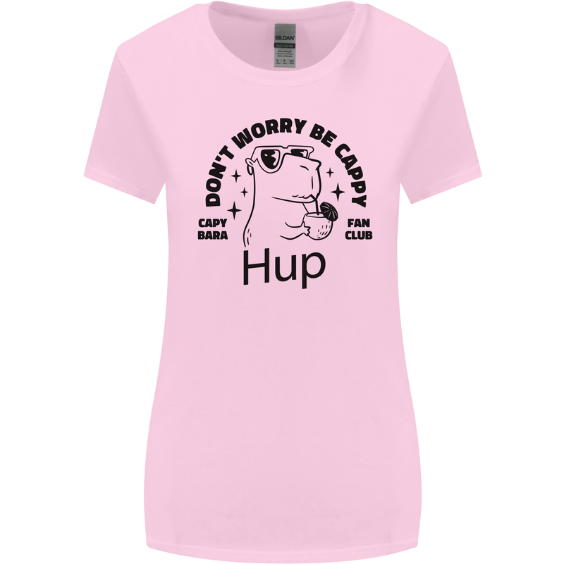 Capybara Be Cappy Funny Womens Wider Cut T-Shirt Light Pink