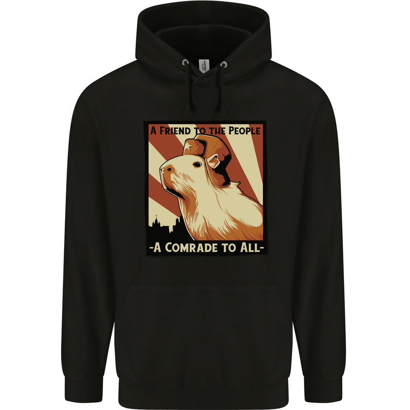 Capybara Comrade Childrens Kids Hoodie Black