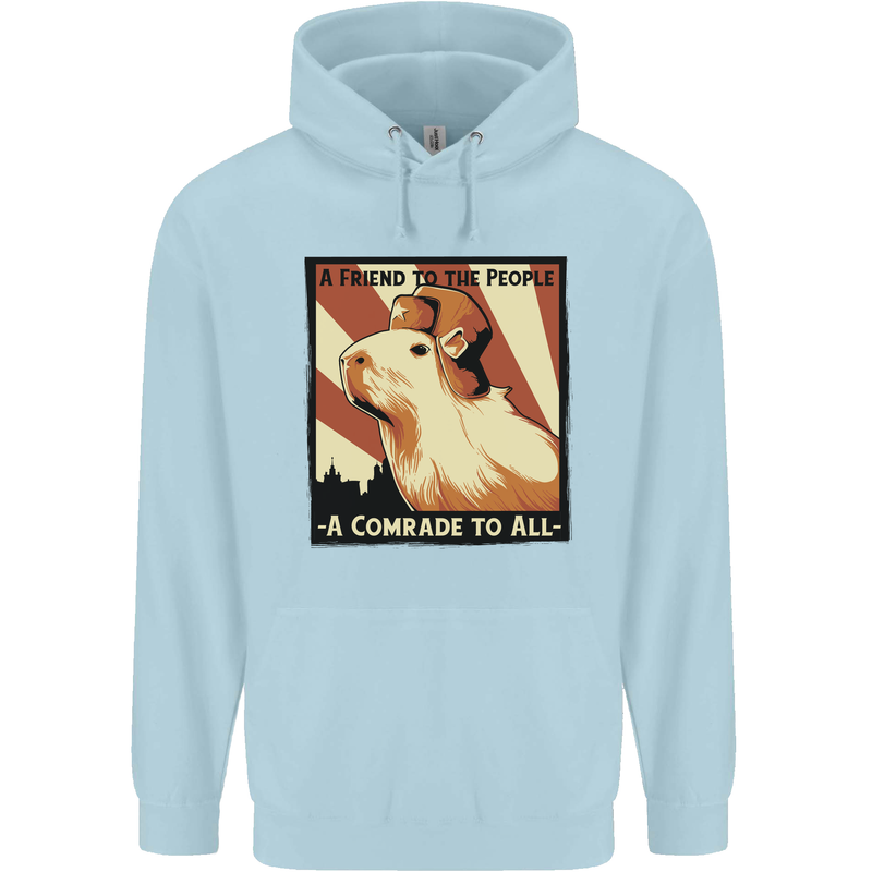 Capybara Comrade Childrens Kids Hoodie Light Blue